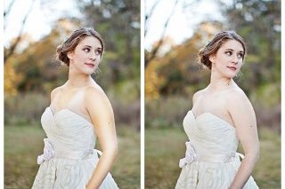 Before and after: Edit wedding pictures to remove distracting tan lines.