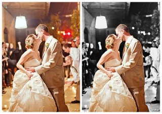 To modify wedding ceremony photographs that stand out, try Daguerreotype and selectively color the lucky few.